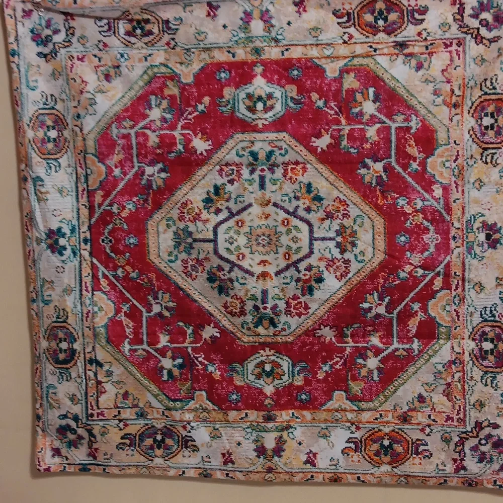 Elegant Red and Cream Pillow Cover. 25